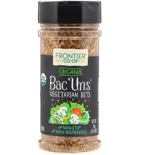 Frontier Natural Products, Orgânico, Organic Bac'Uns, Alternativa ao Bacon, Pedaços Vegetarianos, 2.47 oz (70 g)