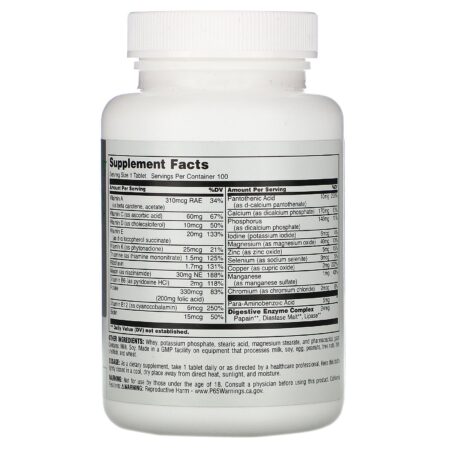 Universal Nutrition, Fórmula diária, multivitaminas todos os dias, 100 Comprimidos - Image 2