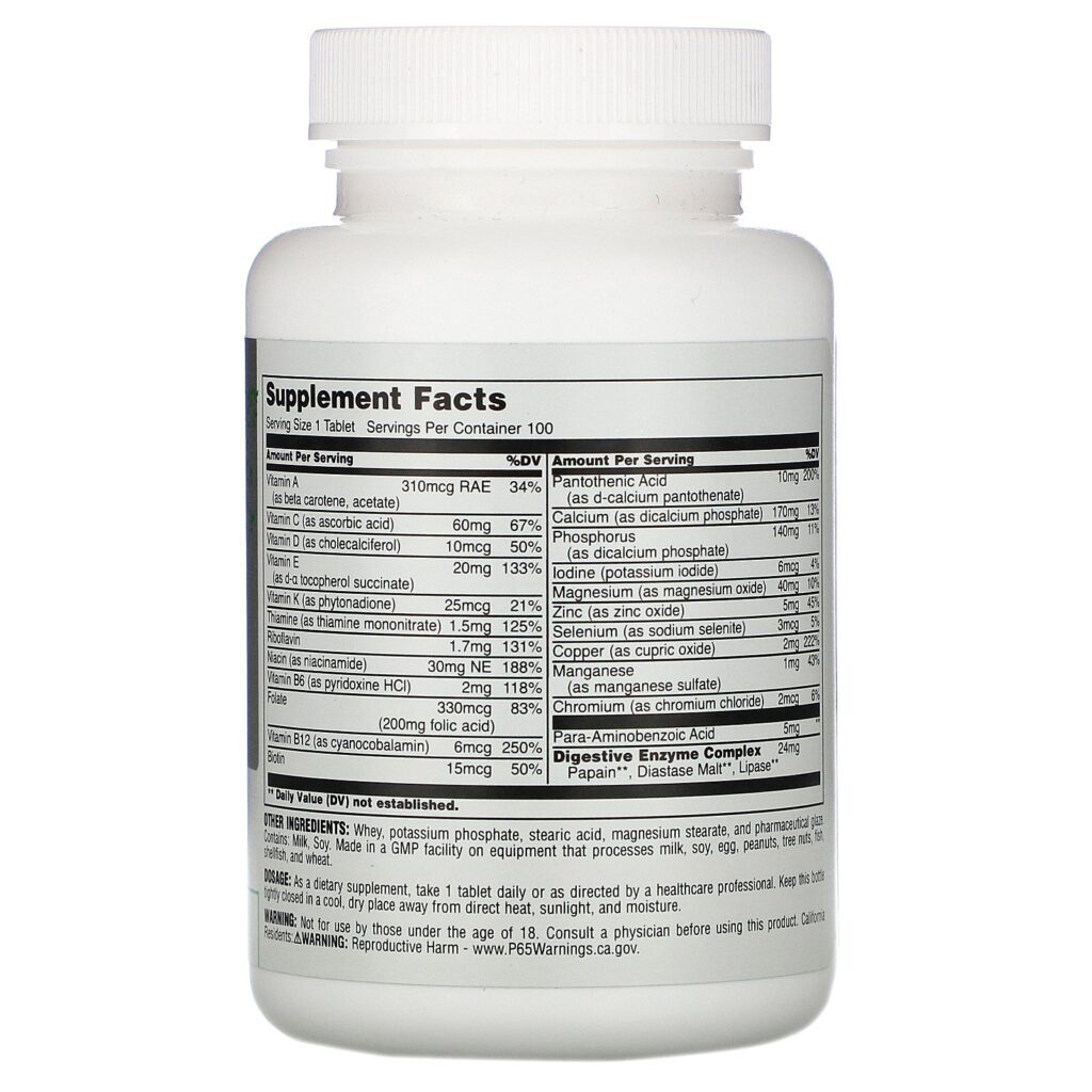 Universal Nutrition, Fórmula diária, multivitaminas todos os dias, 100 Comprimidos - Imagem 2