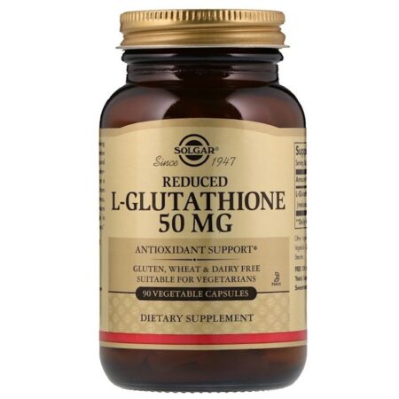 Solgar, L-Glutationa Reduzida, 50 mg, 90 Cápsulas Vegetais