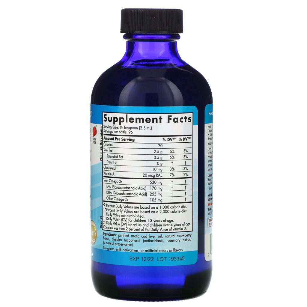 Nordic Naturals, Children's DHA, Morango, Idades de 1 a 6, 530 mg, 237 ml (8 fl oz) - Imagem 2