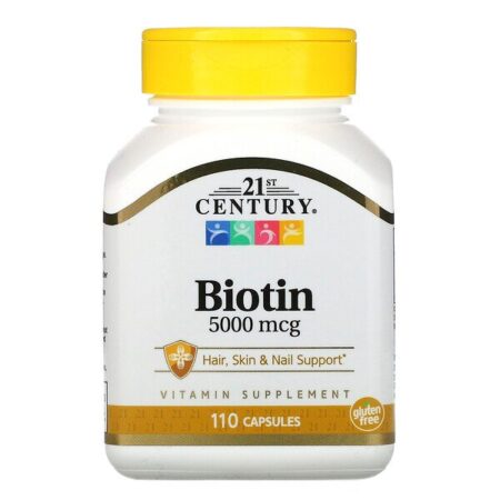 21st Century, Biotina, 5.000 mcg, 110 Cápsulas