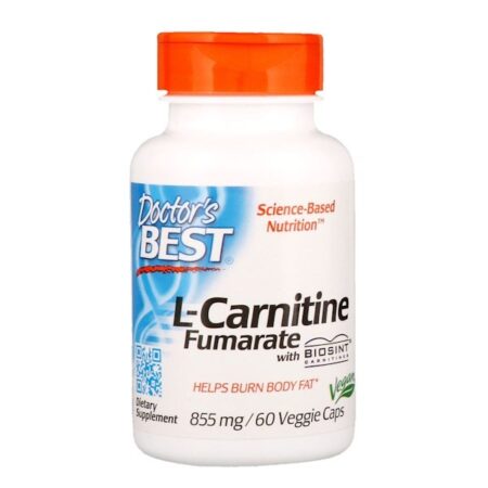 Doctor's Best, Fumarato L-Carnitina com Carnitinas Biosint, 855 mg, 60 Cápsulas Vegetais