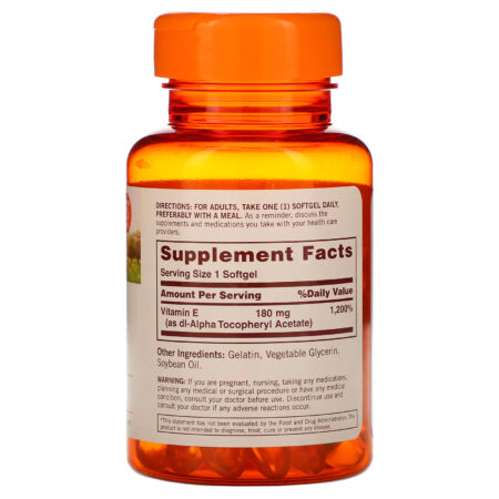 Sundown Naturals, Vitamina E, 180 mg (400 UI), 100 softgels - Image 2