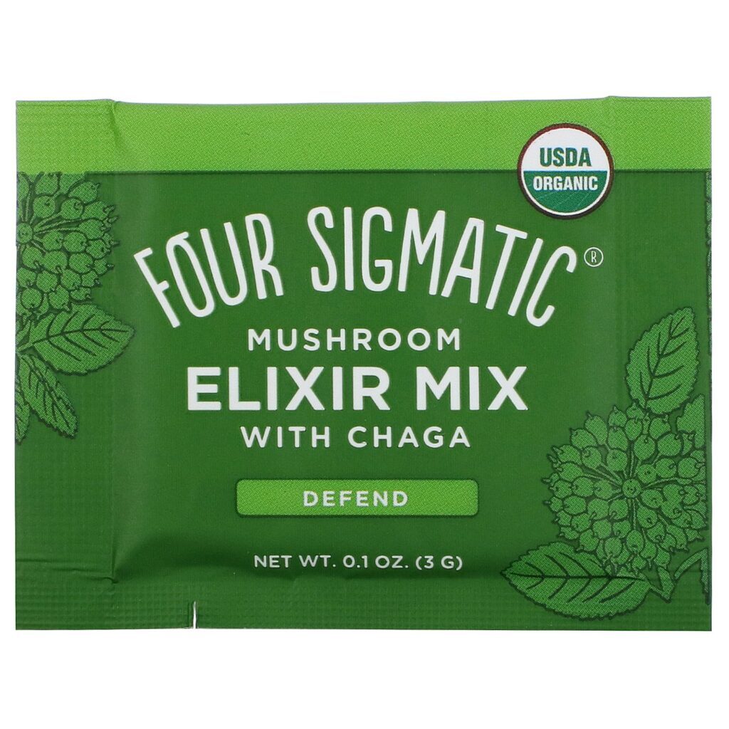Four Sigmatic, Mushroom Elixir Mix with Chaga, 20 Packets, 0.1 oz (3 g) Each - Imagem 3
