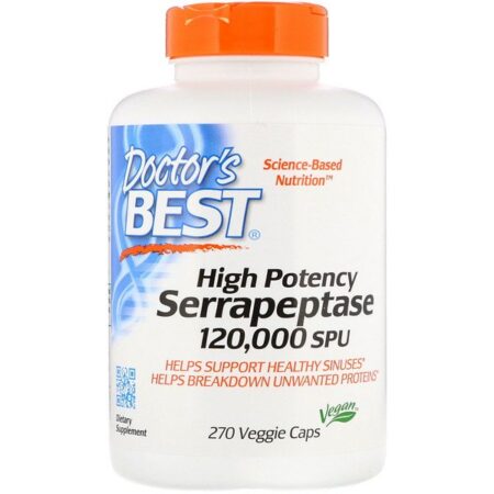 Doctor's Best, Serrapeptase de Alta Potência, 120.000 SPU, 270 Cápsulas Vegetais