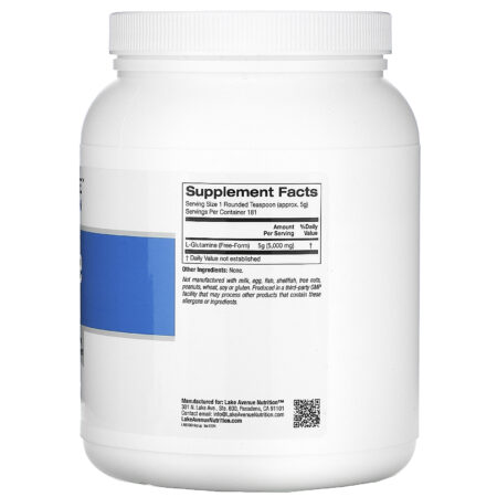 Lake Avenue Nutrition, L-Glutamina em Pó, Sem Sabor, 5.000 mg, 907 g (32 lb) - Image 2