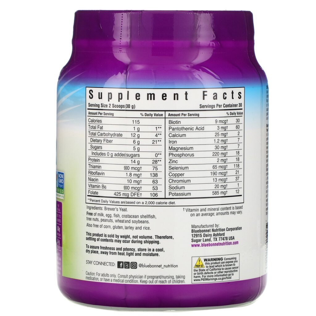 Bluebonnet Nutrition, Levedura de Cerveja Super Earth, Sem Sabor, 2 lb (908 g) - Imagem 2