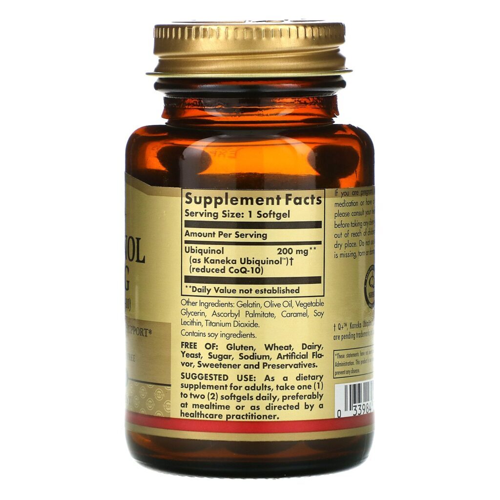Solgar, Ubiquinol (CoQ10 Reduzido), 200 mg, 30 Cápsulas Softgel - Imagem 2