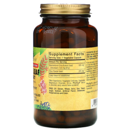 Solgar, Olive Leaf Extract, 180 Vegetable Capsules - Image 2