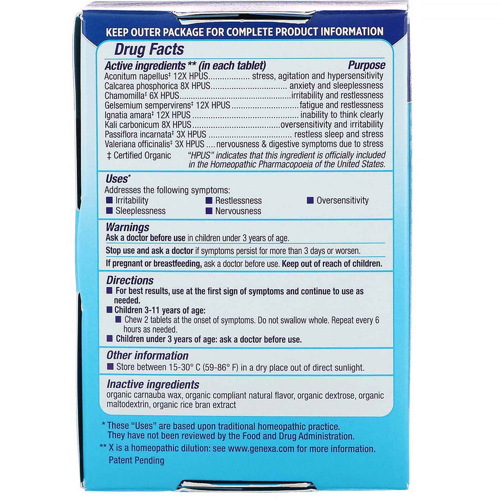 Genexa, Calm Keeper, Calming & Relaxation, Vanilla Lavender Flavor, Ages 3+, 60 Chewable Tablets - Imagem 2