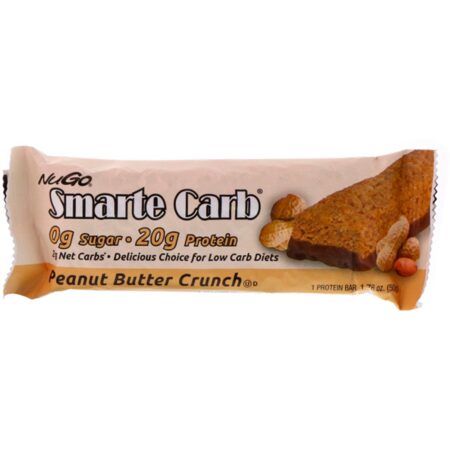 NuGo Nutrition, Smarte Carb Bar, Peanut Butter Crunch, 12 Bars, 1.76 oz (50 g) Each - Image 4