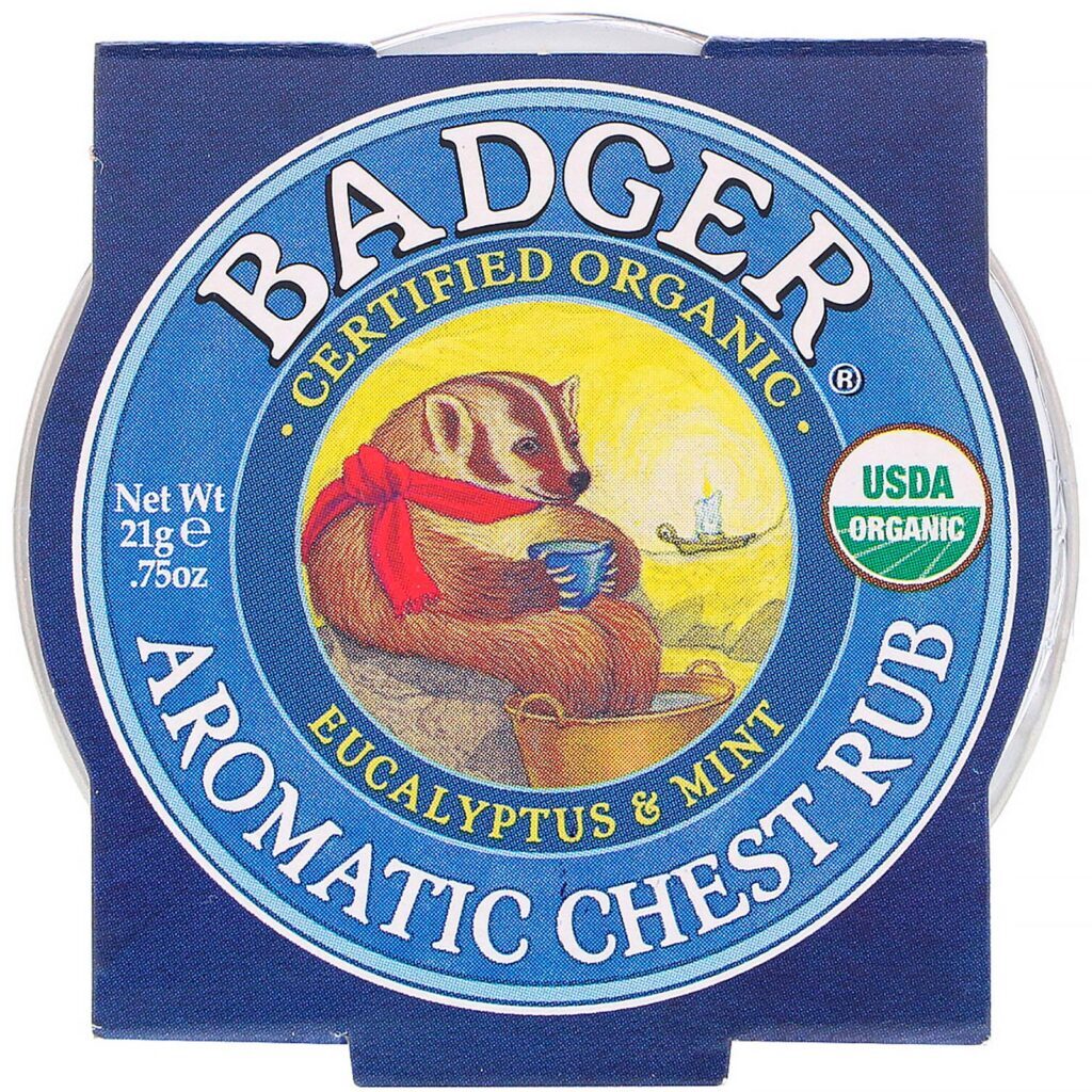 Badger Company, Pomada de peito aromática orgânica, eucalipto e menta, 0,75 oz (21 g) - Imagem 2