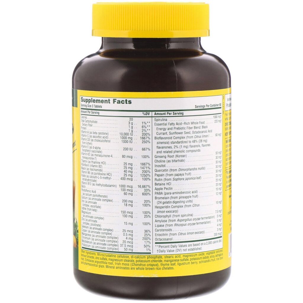 Nature's Plus, Fonte de Vida, Suplemento Multivitamínico e Multimineral, 180 Comprimidos - Imagem 2