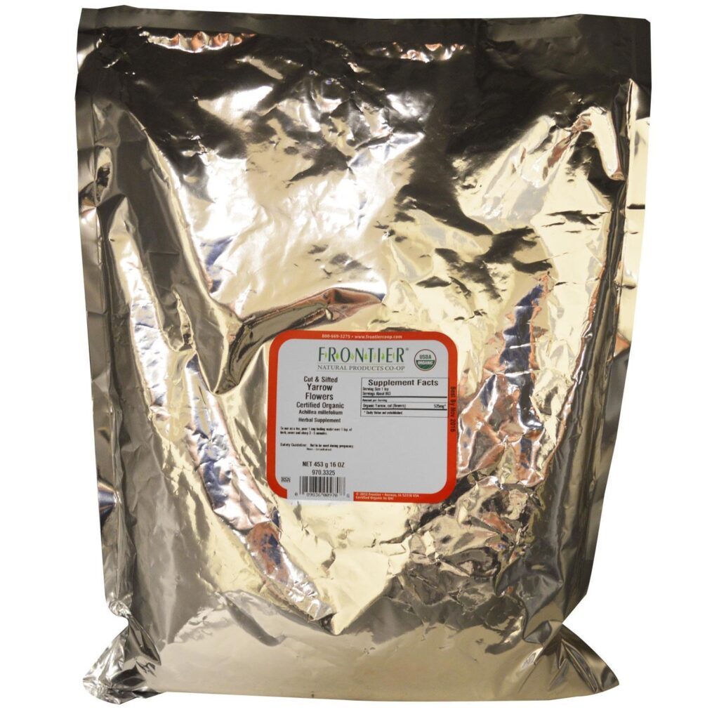Frontier Natural Products, Flor Orgânica Cortada & Peneirada de Yarrow, 16 oz (453 g) - Imagem 2