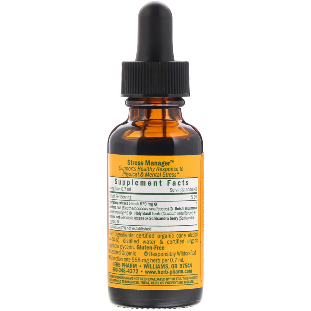 Herb Pharm, Gerenciador do estresse, 1 fl oz (30 ml) - Imagem 2