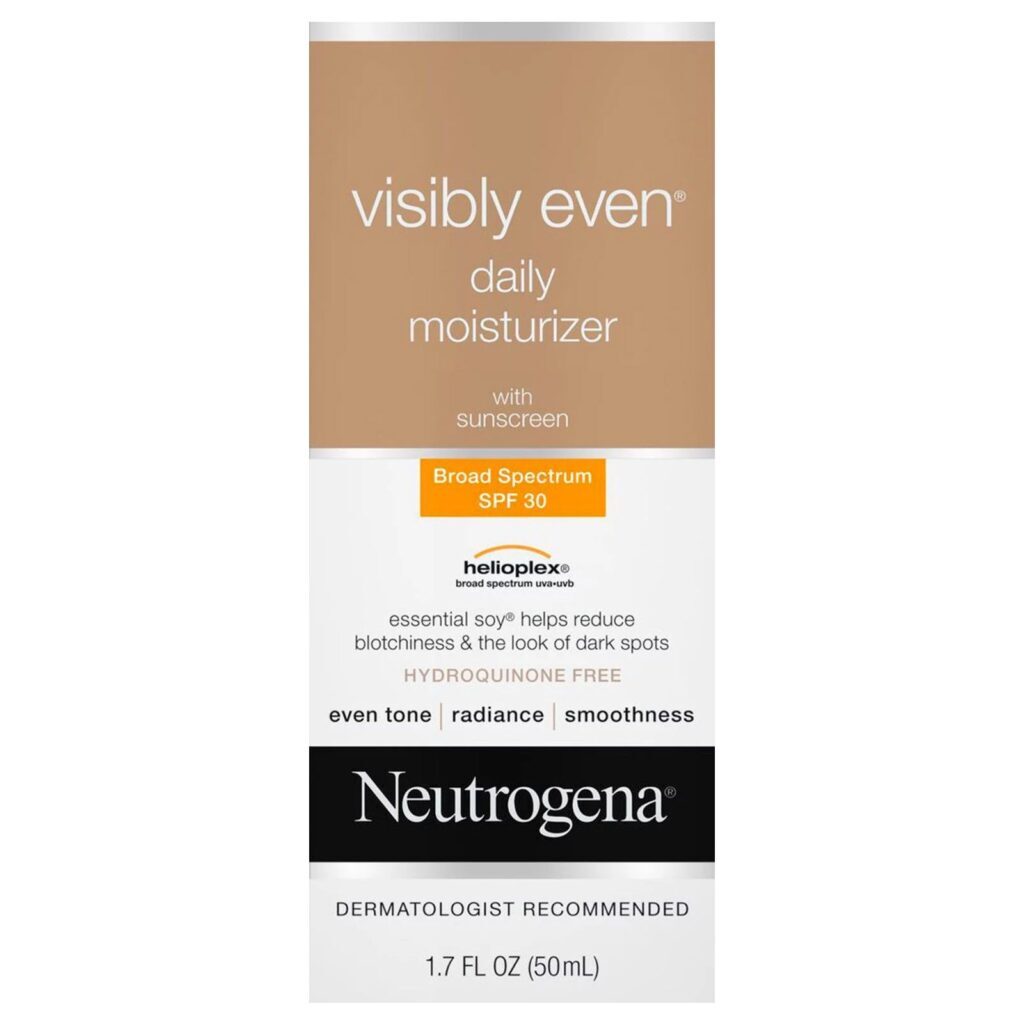 Neutrogena, Visibly Even ('Visivelmente uniforme'), hidratante diário com protetor solar, FPS 30, 1,7 fl oz (50 ml) - Imagem 2