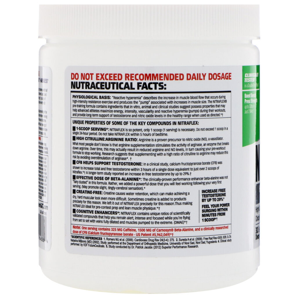 GAT, NITRAFLEX, Green Apple, 10.6 oz (300 g) - Imagem 3
