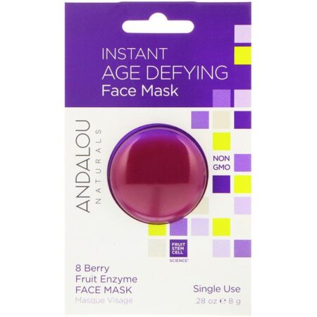 Andalou Naturals, Instant Age Defying, Máscara facial de enzimas de 8 frutas vermelhas, 0,28 oz (8 g)