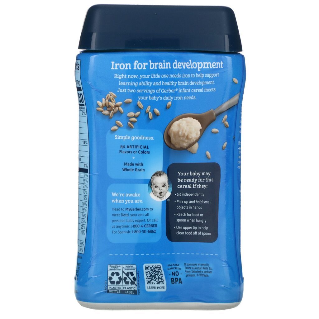 Gerber, Whole Wheat, Whole Grain Cereal, 8 oz (227 g) - Imagem 3