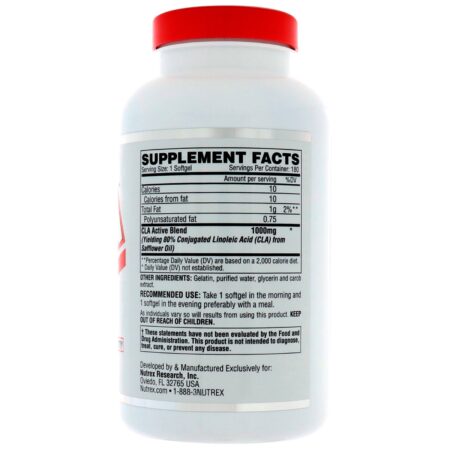 Nutrex Research, LIPO-6 CLA, 180 Softgels - Image 3