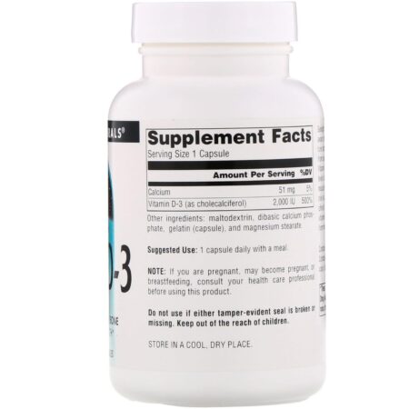 Source Naturals, Vitamina D3, 2000 UI, 200 Cápsulas - Image 2