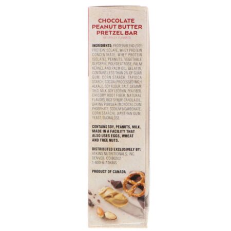 Atkins, Barra de Pretzel de Manteiga de Amendoim e Chocolate, 5 Barras, 48 g (1,69 oz) Cada - Image 3