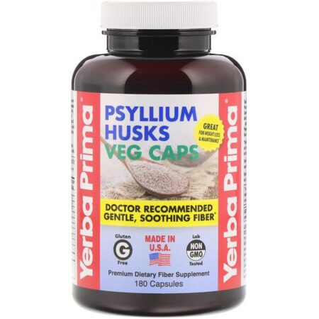 Yerba Prima, Cascas de Psyllium, 625 mg, 180 cápsulas