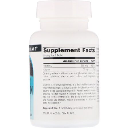 Source Naturals, Vitamina K, 500 mcg, 200Comprimidos - Image 2