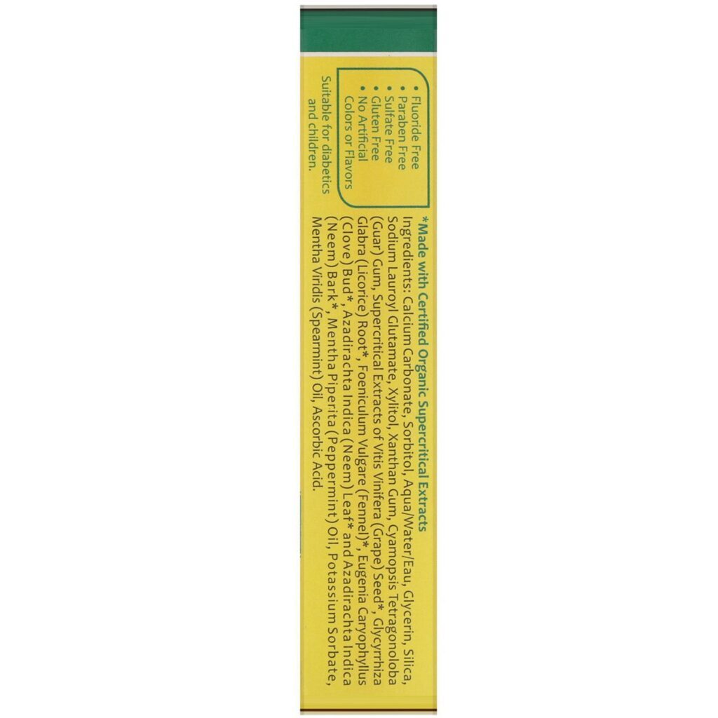Organix South, TheraNeem Naturals, Therapé de Nim com Menta, Creme Dental de Nim, 20 g - Imagem 2