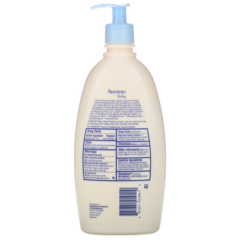 Aveeno, Baby, Loção Hidratante Diária, Sem Fragrância, 532 ml (18 fl oz) - Imagem 2