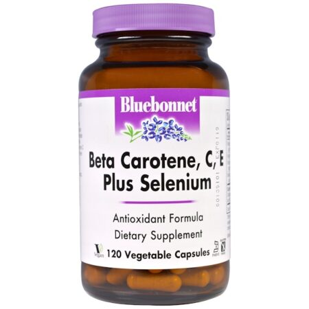 Bluebonnet Nutrition, Betacaroteno, C, E e Selênio, 120 Cápsulas Vegetais