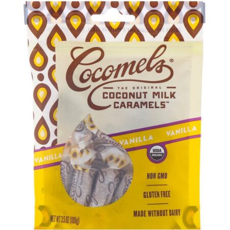 Cocomels, Caramelos Orgânicos de Leite de Coco, Vanilla, 3.5 oz (100 g)