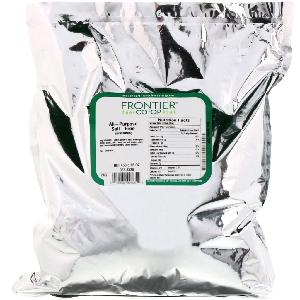 Frontier Natural Products, All-Purpose Seasoning, Salt Free, 16 oz (453 g) - Imagem 2