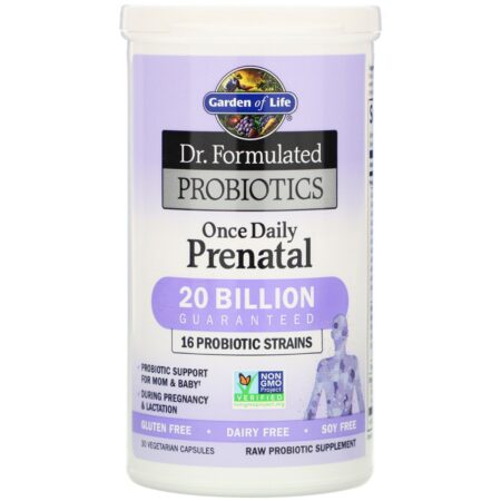 Garden of Life, Dr. Formulated Probiotics, Uma Vez ao Dia Pré-natal, 30 Cápsulas Vegetais - Image 3