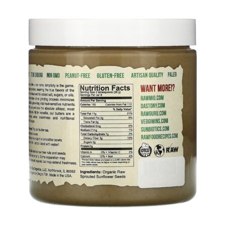 Dastony, Organic Sprouted Sunflower Seed Butter, 8 oz (227 g) - Image 2