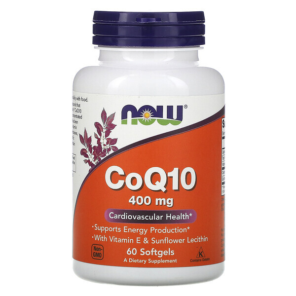 Now Foods, CoQ10, 400 mg, 60 Cápsulas Softgel