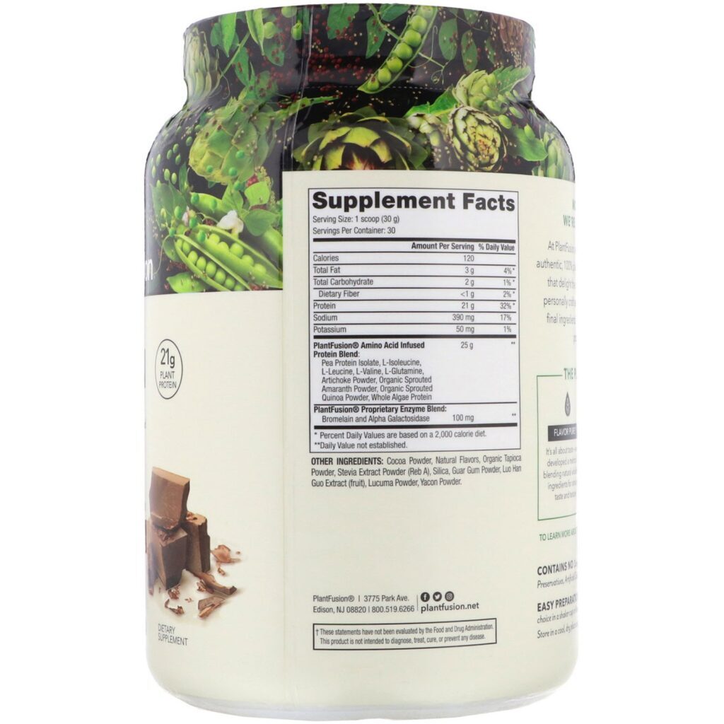 PlantFusion, Complete Protein, Rich Chocolate, 900 g (2 lb) - Imagem 2