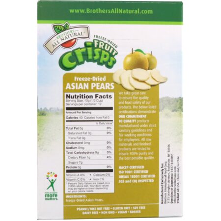 Brothers-All-Natural, Fruit-Crisps, Asian Pears, 12 Single-Serve Bags, 10 g Each - Image 2