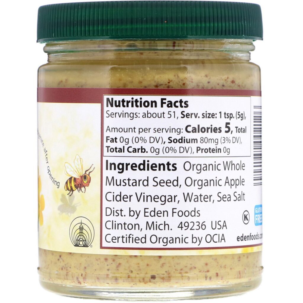 Eden Foods, Mostarda-castanha orgânica, 9 oz (255 g) - Imagem 2