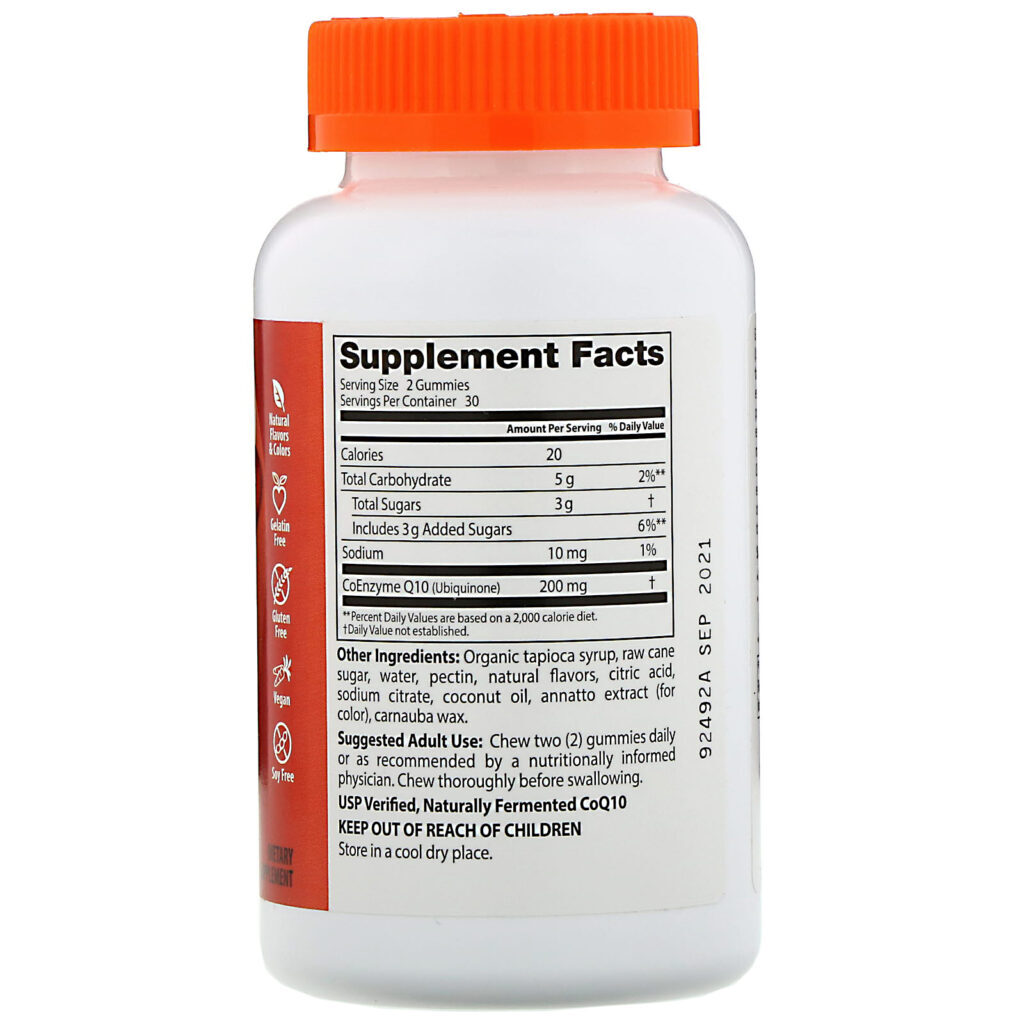 Doctor's Best, CoQ10 Gummies, Mango Madness, 200 mg, 60 Gummies - Imagem 2