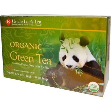 Uncle Lee's Tea, Chá verde Orgânico, 100 saquinhos de chá, 5,64 oz (160 g)