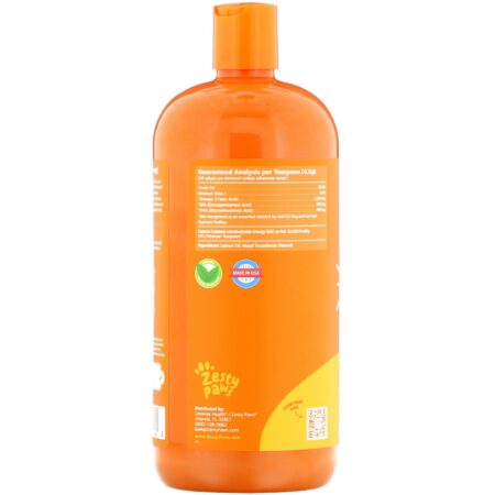 Zesty Paws, Óleo de Salmão Selvagem do Alasca para Cães e Gatos, Pele e Pelos, Todas as Idades, 946 ml (32 fl oz) - Image 2