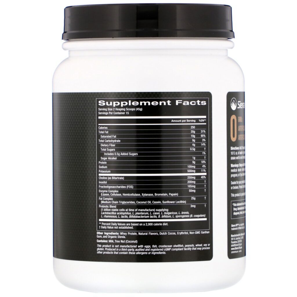 Sierra Fit, Keto Shake, Chocolate, 675 g (1,49 lb) - Imagem 2