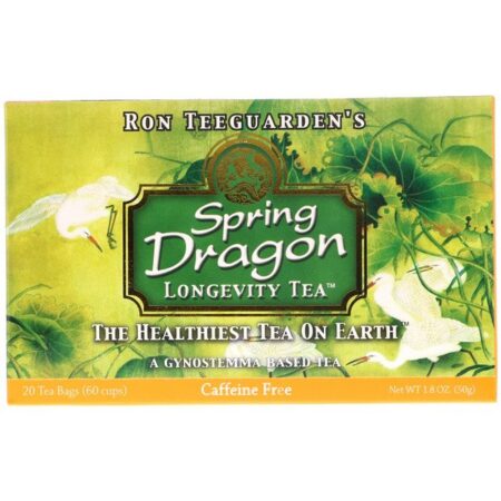 Dragon Herbs, Chá de Longevidade Spring Dragon, Sem Cafeína, 20 Saquinhos de Chá, 50 g (1,8 oz)