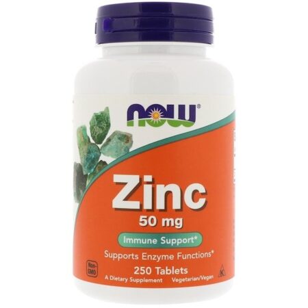 Now Foods, Zinco, 50 mg, 250 Comprimidos