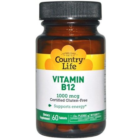 Country Life, Vitamina B12, 1000 mcg, 60 tabletes