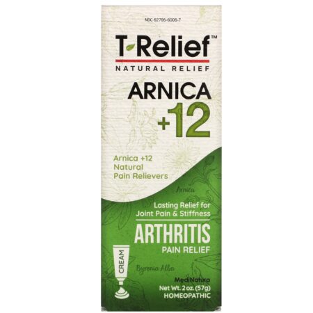 MediNatura, T-Relief, Arnica +12, Arthritis Pain Relief Cream, 2 oz (57 g) - Image 2