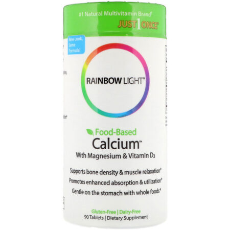 Rainbow Light, Cálcio à Base de Alimentos com Magnésio e Vitamina D3, 90 Comprimidos