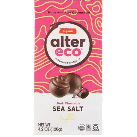 Alter Eco, Trufas de Sal Marinho Orgânicas, Chocolate Amargo, 4,2 oz (120 g)